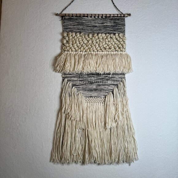 FINAL REDUCTION - HAND WOVEN Wall Hanging BOHO Fiber Art Tapestry #2636 - Picture 2 of 5